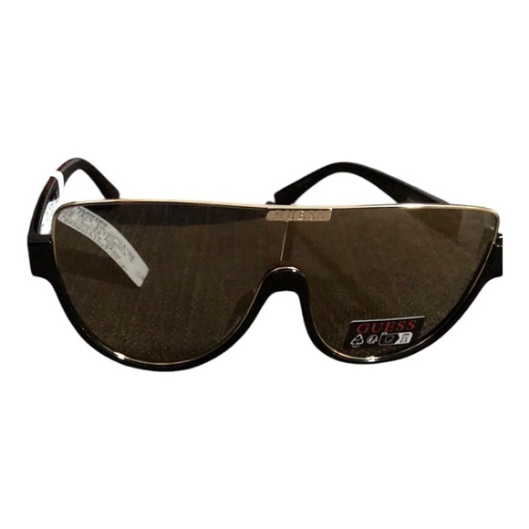Guess square frame shield avaiator black and gold frame‎ faded sunglasses new main image 5